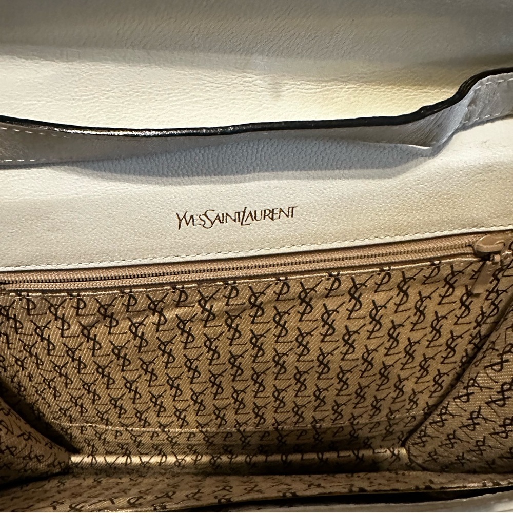 Vintage Yves Saint Laurent White Lizard Shoulder Bag | 1980s | Made in France - Picture 11 of 11
